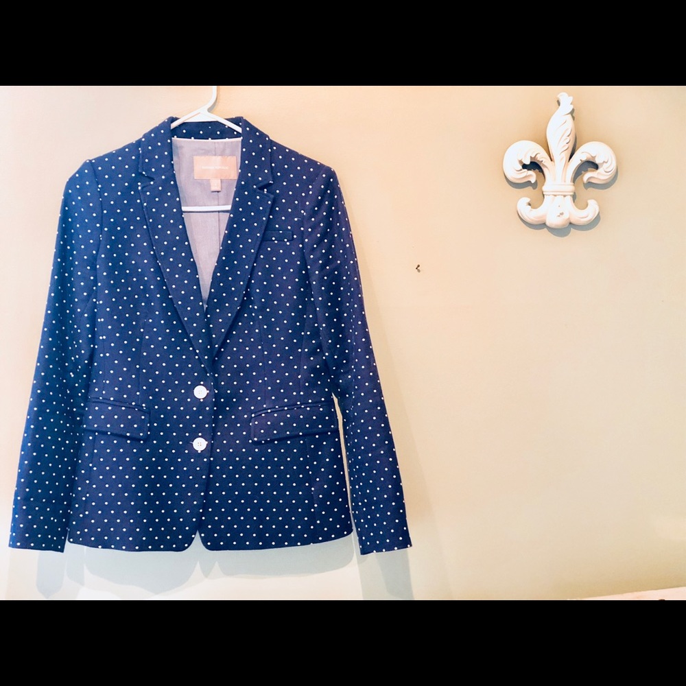 Beautiful Navy Polka Dot Banana Republic Blazer